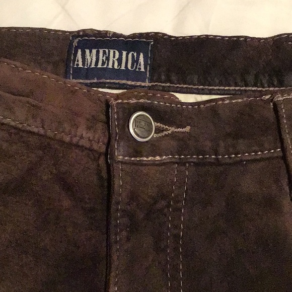 Brown Suede Cargo Pants - Picture 4 of 6